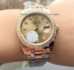 Copy Rolex Datejust 3-Tone Gold Diamond Bezel Gold Dial Man's Watch